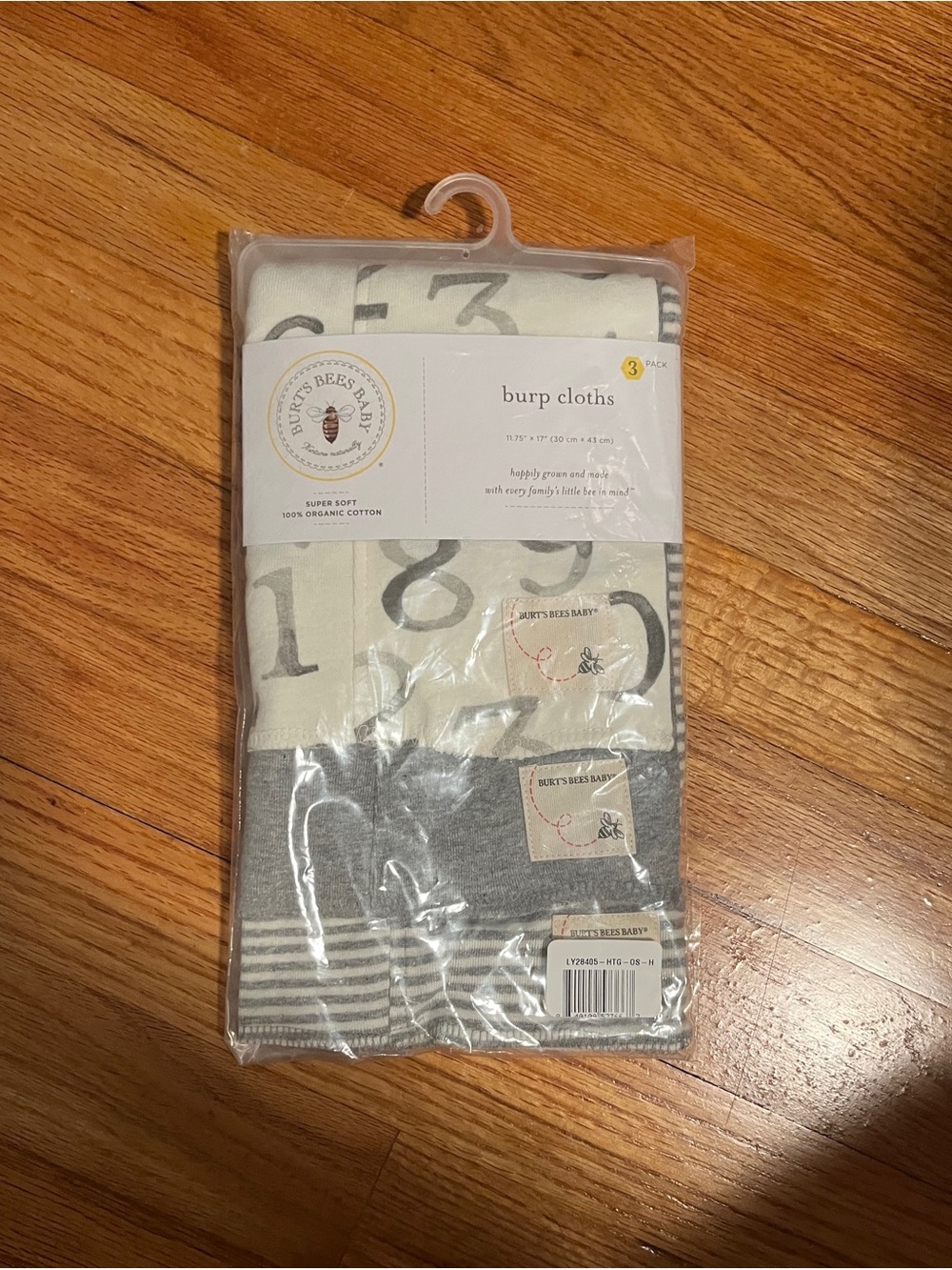 NEW Burt’s bees burp cloths pack of 3 set cotton soft baby